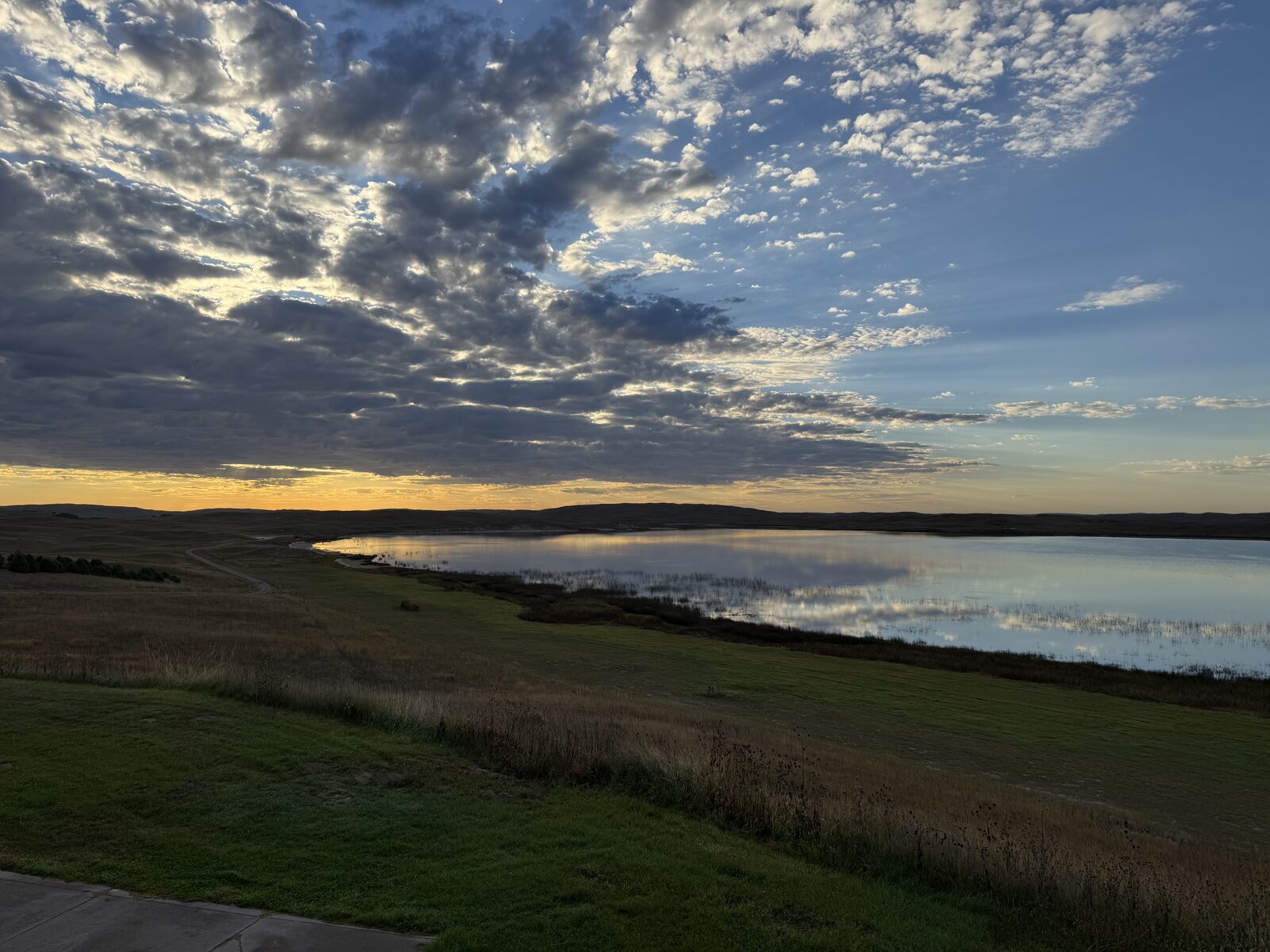 Lake Alkali perfectly reflecting sunset sky